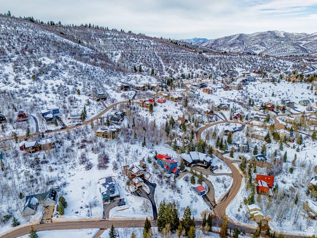 4414 Hidden Cove Rd, Park City, UT 84098 - snowy aerial view with a residential view and a mountain view