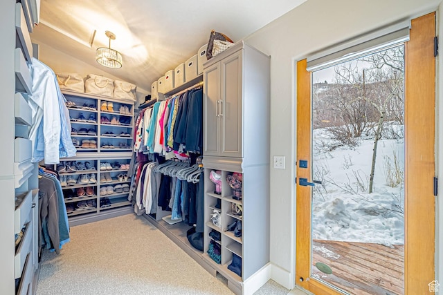 4414 Hidden Cove Rd, Park City, UT 84098 - spacious closet featuring carpet floors and vaulted ceiling