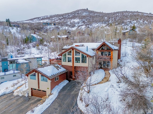 4414 Hidden Cove Rd, Park City, UT 84098 - snowy aerial view with a mountain view