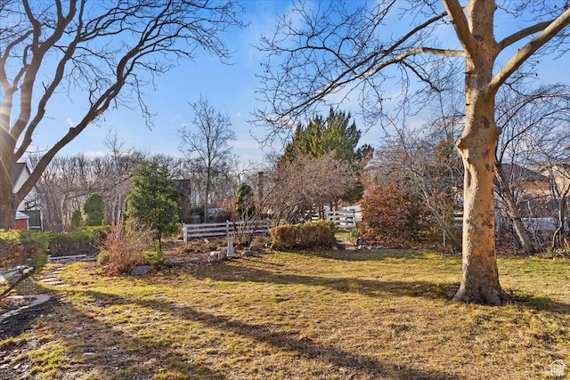 view of yard with fence