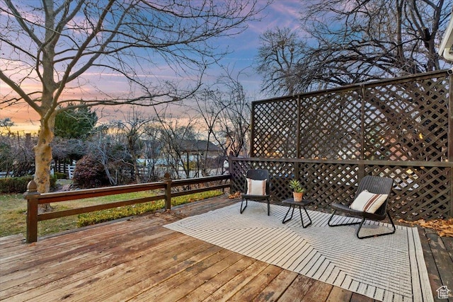 view of deck at dusk