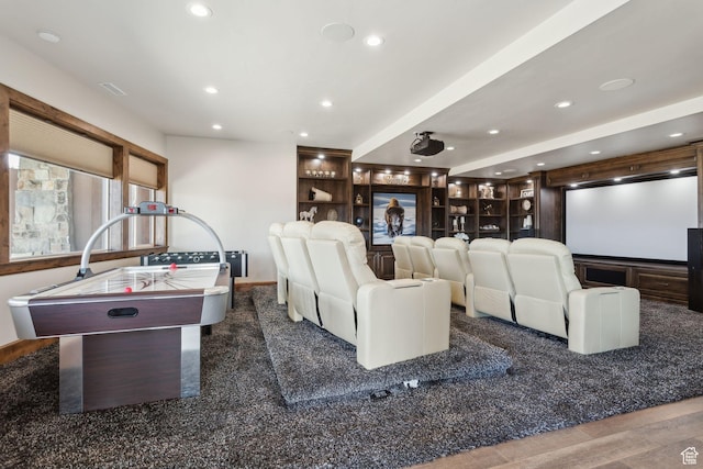 3203 E Kings Crest Ct, Heber City, UT 84032 - recreation room with recessed lighting and dark wood-style flooring