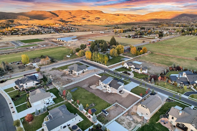 1288 S Red Filly Rd, Heber City, UT 84032 - aerial view at dusk with a residential view and a mountain view
