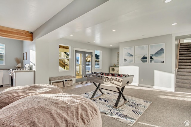 1288 S Red Filly Rd, Heber City, UT 84032 - playroom with carpet floors, french doors, and recessed lighting