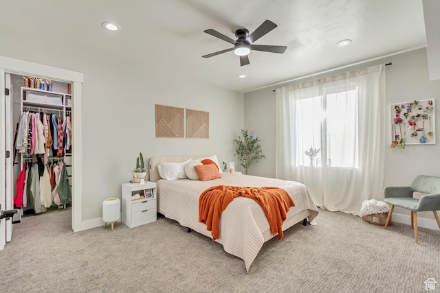 1288 S Red Filly Rd, Heber City, UT 84032 - bedroom featuring recessed lighting, light carpet, baseboards, a spacious closet, and a closet