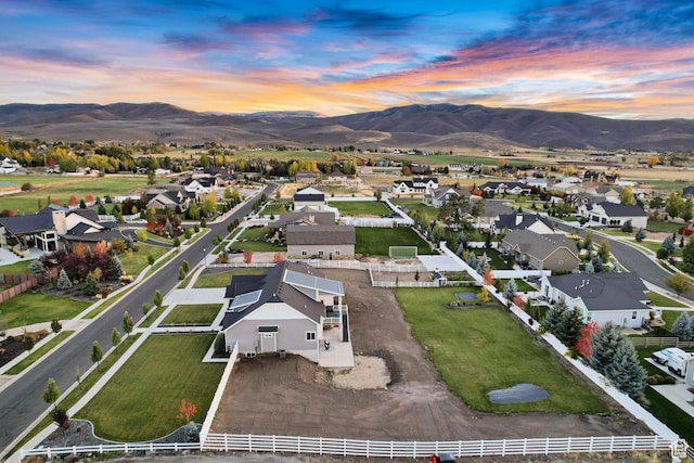 1288 S Red Filly Rd, Heber City, UT 84032 - aerial view at dusk featuring a residential view and a mountain view
