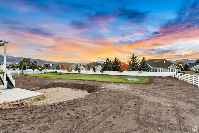 1288 S Red Filly Rd, Heber City, UT 84032 - yard at dusk featuring fence and a mountain view