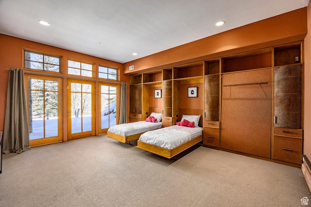 2667 Aspen Springs Dr, Park City, UT 84060 - bedroom with carpet, access to exterior, and recessed lighting