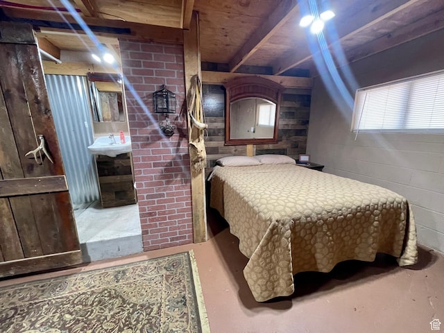 1502 S 325 W, Hurricane, UT 84737 - bedroom featuring concrete block wall, a sink, and concrete flooring