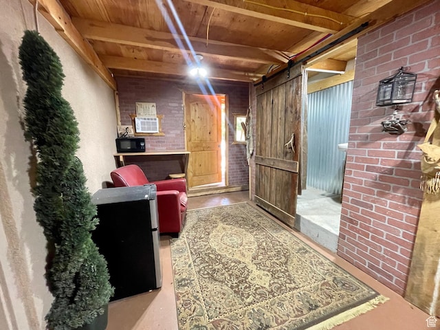 1502 S 325 W, Hurricane, UT 84737 - interior space featuring wooden ceiling and brick wall