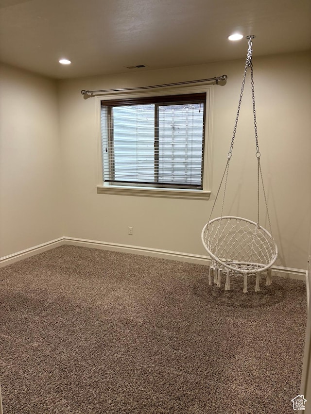 5818 Cambridge Dr, Mountain Green, UT 84050 - carpeted empty room featuring baseboards, visible vents, and recessed lighting