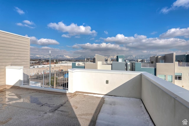 balcony with a mountain view