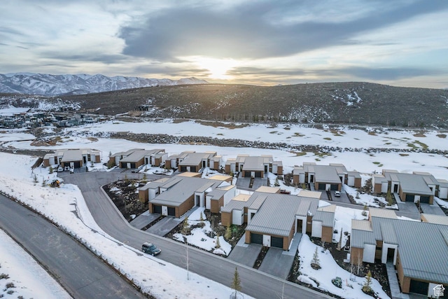 6427 Double Deer Loop, Park City, UT 84098 - snowy aerial view featuring a mountain view and a residential view