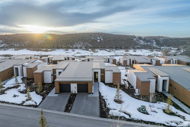 6427 Double Deer Loop, Park City, UT 84098 - snowy aerial view with a residential view and a mountain view