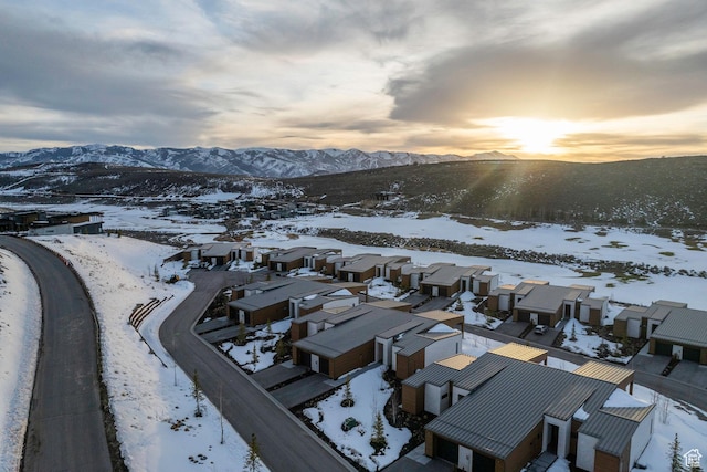 6427 Double Deer Loop, Park City, UT 84098 - snowy aerial view with a residential view and a mountain view