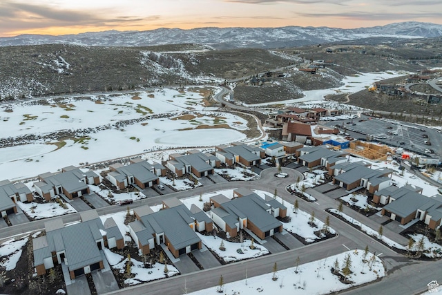 6427 Double Deer Loop, Park City, UT 84098 - snowy aerial view featuring a mountain view and a residential view