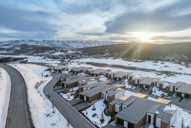 6427 Double Deer Loop, Park City, UT 84098 - snowy aerial view featuring a mountain view and a residential view