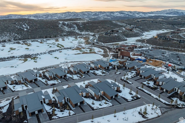 6427 Double Deer Loop, Park City, UT 84098 - snowy aerial view with a mountain view and a residential view