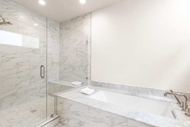 6427 Double Deer Loop, Park City, UT 84098 - full bath with a marble finish shower, recessed lighting, and a garden tub