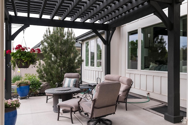 14102 S Sleepy Oaks Ln, Herriman, UT 84096 - view of patio featuring an outdoor fire pit and a pergola