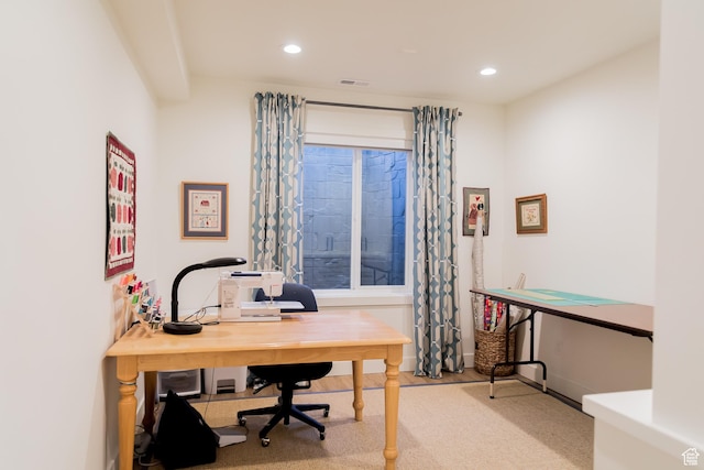 14102 S Sleepy Oaks Ln, Herriman, UT 84096 - home office with carpet flooring, recessed lighting, and baseboards