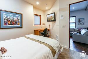 234 Ridge Ave, Park City, UT 84060 - bedroom featuring dark wood-type flooring and recessed lighting