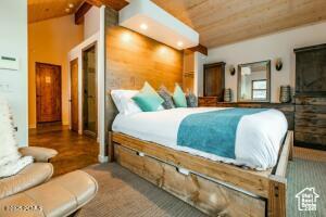234 Ridge Ave, Park City, UT 84060 - bedroom featuring wooden ceiling