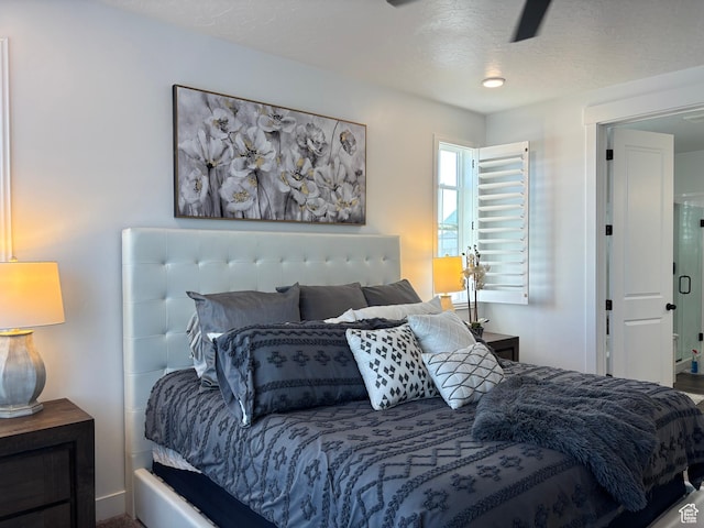 bedroom featuring a textured ceiling