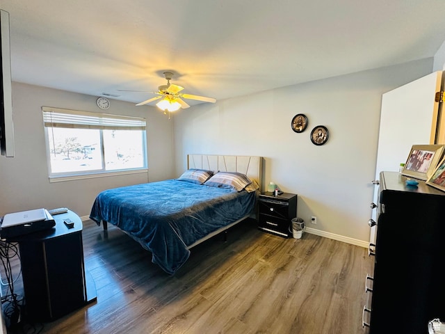 4110 S Oak Meadows Dr Unit 20, Taylorsville, UT 84123 - bedroom with a ceiling fan, baseboards, and wood finished floors