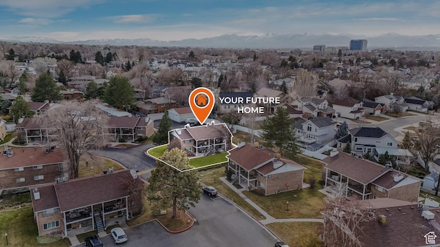 bird's eye view with a residential view