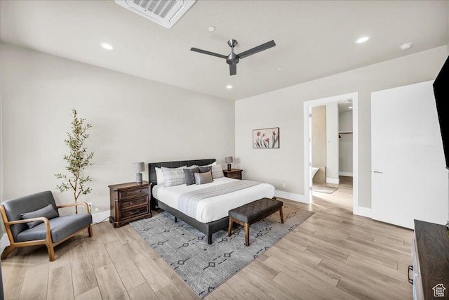 5159 W 2200 S, Hurricane, UT 84737 - bedroom featuring light wood finished floors, baseboards, visible vents, and recessed lighting