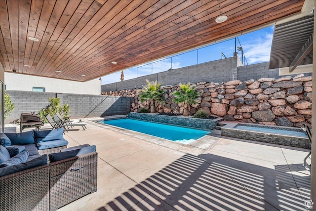 5159 W 2200 S, Hurricane, UT 84737 - view of swimming pool featuring outdoor lounge area, a patio area, a fenced backyard, and a fenced in pool