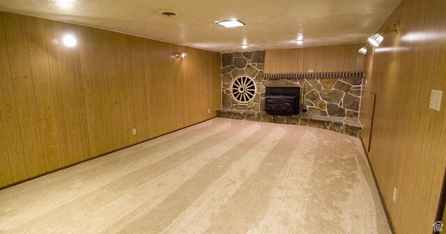 3664 W 3965 S, West Valley City, UT 84120 - interior space with wood walls, carpet flooring, and visible vents