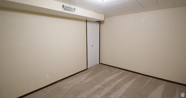 3664 W 3965 S, West Valley City, UT 84120 - unfurnished room featuring light carpet, baseboards, visible vents, and a drop ceiling