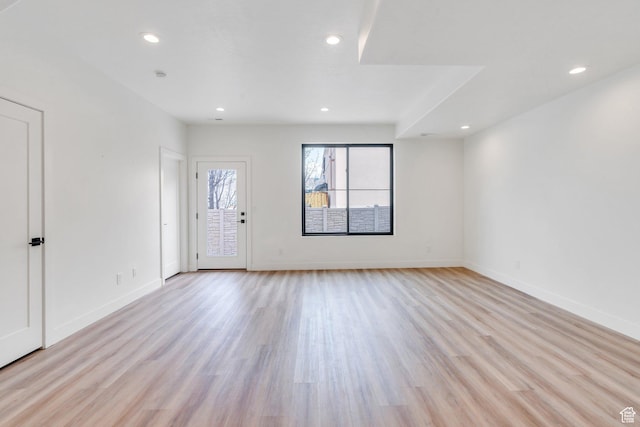 5328 W Dosh Ln Unit 40, Highland, UT 84003 - interior space with light wood-type flooring, baseboards, and recessed lighting