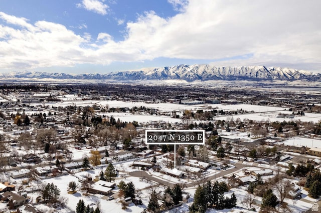 2047 N 1350 E, North Logan, UT 84341 - snowy aerial view with a mountain view