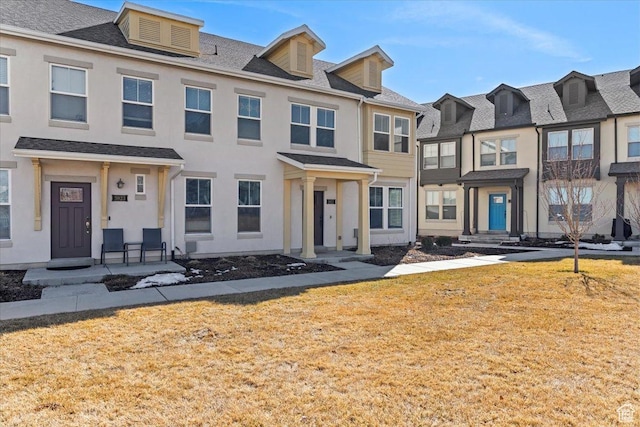 5927 W Lake Ave S, South Jordan, UT 84009 - multi unit property with a front yard, a residential view, and stucco siding