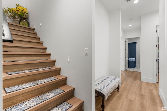 501 W 2300 S, Richfield, UT 84701 - stairs with wood finished floors and recessed lighting