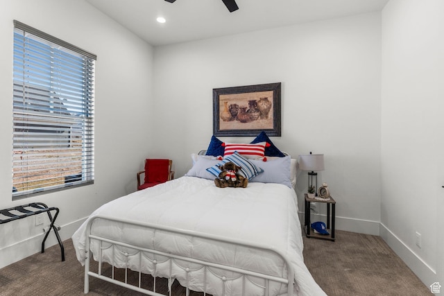 501 W 2300 S, Richfield, UT 84701 - carpeted bedroom featuring ceiling fan, recessed lighting, and baseboards
