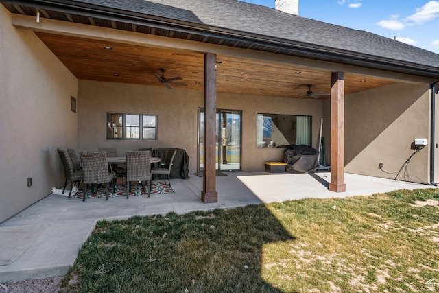 501 W 2300 S, Richfield, UT 84701 - rear view of house featuring a patio area, ceiling fan, and stucco siding