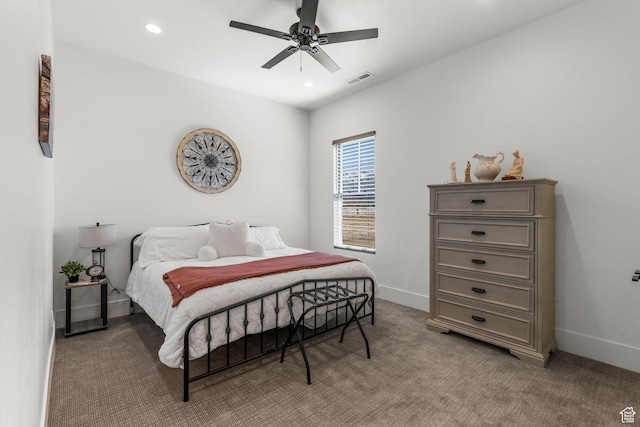 501 W 2300 S, Richfield, UT 84701 - bedroom with recessed lighting, carpet flooring, visible vents, and baseboards