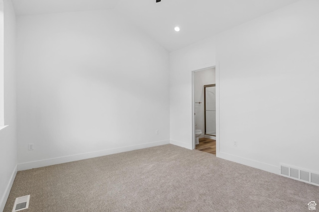271 N 1160 N Unit 32, Tooele, UT 84074 - carpeted spare room featuring visible vents, vaulted ceiling, and baseboards
