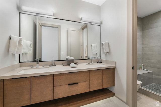 4371 Frost Haven Rd, Park City, UT 84098 - bathroom featuring a stall shower, a sink, toilet, and double vanity