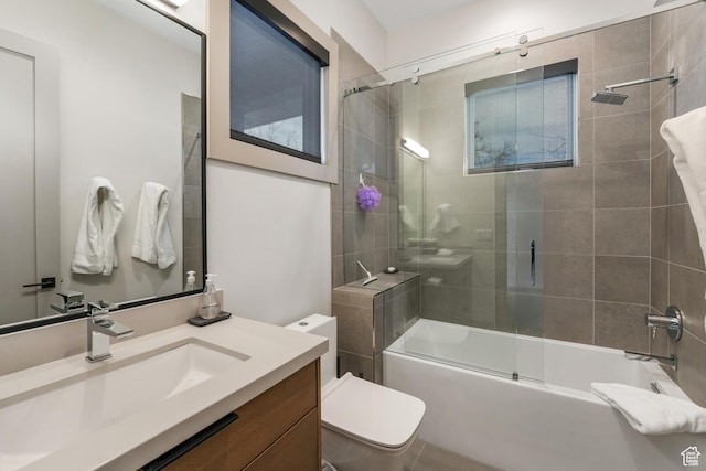 4371 Frost Haven Rd, Park City, UT 84098 - bathroom featuring bath / shower combo with glass door, vanity, and toilet