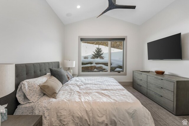 4371 Frost Haven Rd, Park City, UT 84098 - bedroom featuring carpet floors and vaulted ceiling