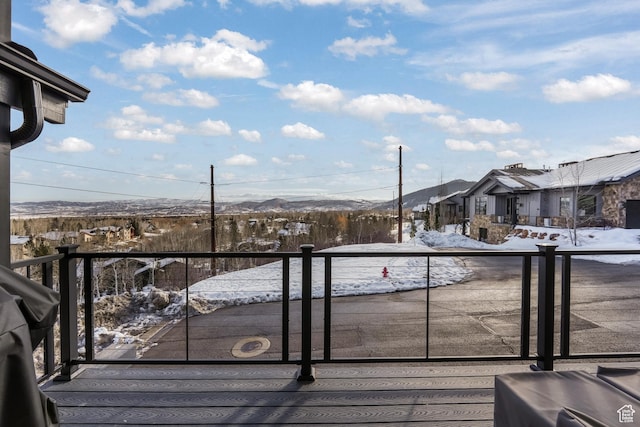 4371 Frost Haven Rd, Park City, UT 84098 - snow covered deck featuring a grill and a mountain view