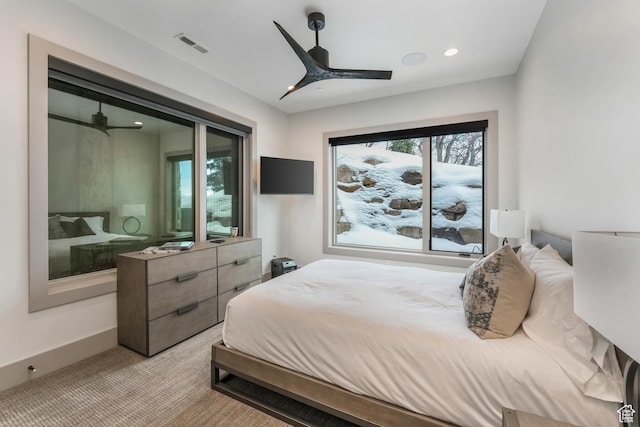 4371 Frost Haven Rd, Park City, UT 84098 - bedroom with baseboards, multiple windows, visible vents, and light colored carpet