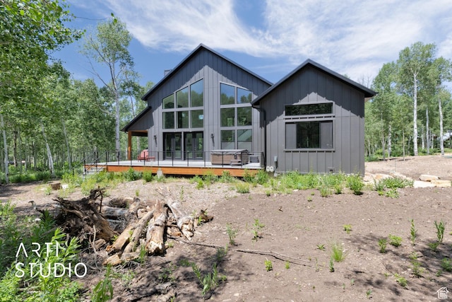 11472 E Marigold Ln, Heber City, UT 84032 - rear view of house featuring a deck and board and batten siding
