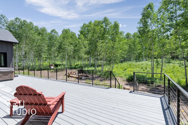 11472 E Marigold Ln, Heber City, UT 84032 - wooden deck featuring view of wooded area