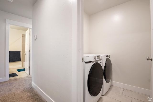 336 N 100 W, Morgan, UT 84050 - washroom with laundry area, light tile patterned flooring, independent washer and dryer, and baseboards